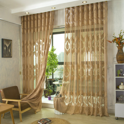 2017年新款高檔窗簾布藝面料成品提花窗紗 點亮家居空間的藝術品